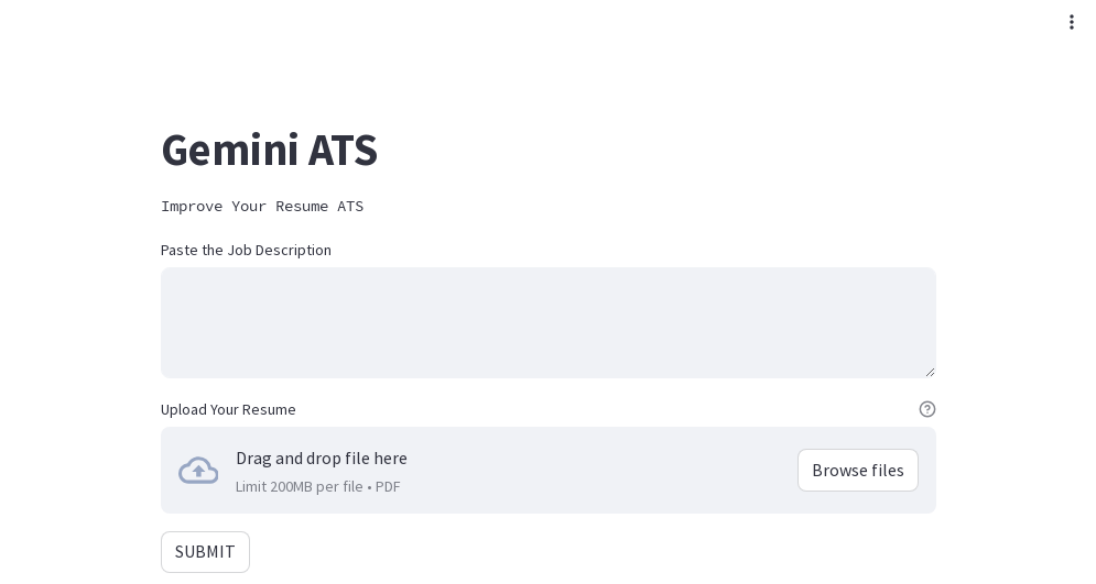 Gemini ATS Resume Improvement Tool