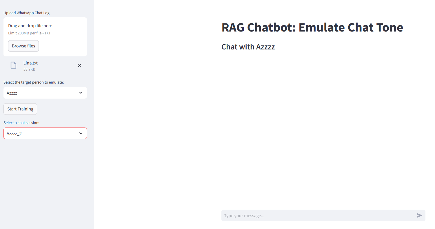 RAG Chatbot for Emulating Chat Tone